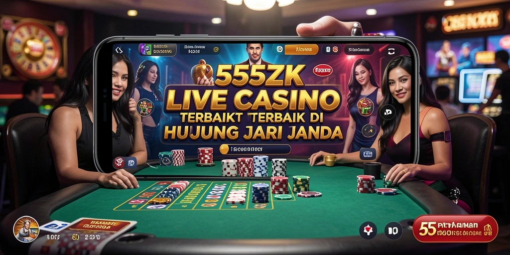 Gameplay mendebarkan dari aplikasi Live Casino 555ZK di perangkat mobile.