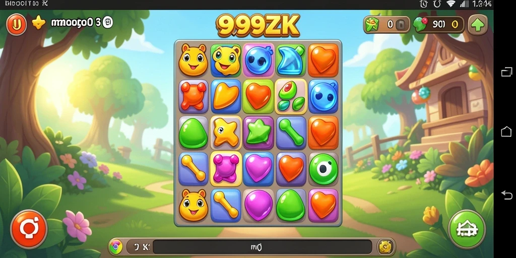 Screenshot gameplay mendebarkan dari 999ZK dalam kategori Match-3.