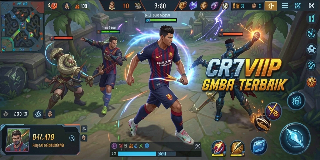 Tampilan gameplay MOBA CR7VIP yang mendebarkan dan strategis.