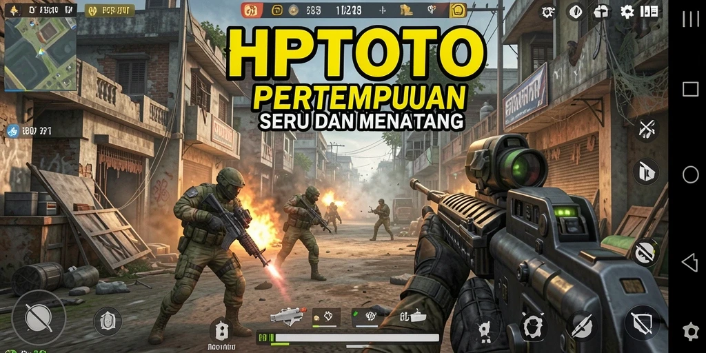 Screenshot HPTOTO menampilkan gameplay aksi FPS yang intens.
