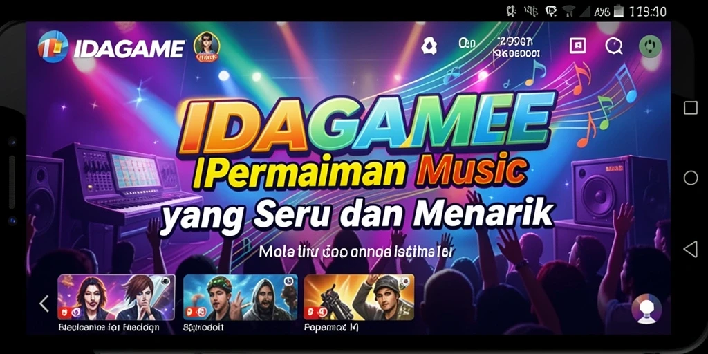 Tampilan gameplay seru di IDAGAME dengan banyak lagu.