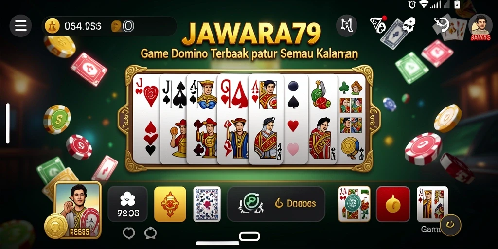 Tampilan seru gameplay Domino di JAWARA79 dengan pemain bersaing.
