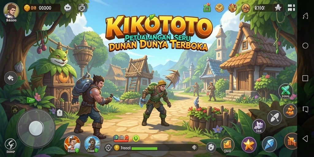 Tampilan gameplay KIKOTOTO yang memukau dalam dunia terbuka.