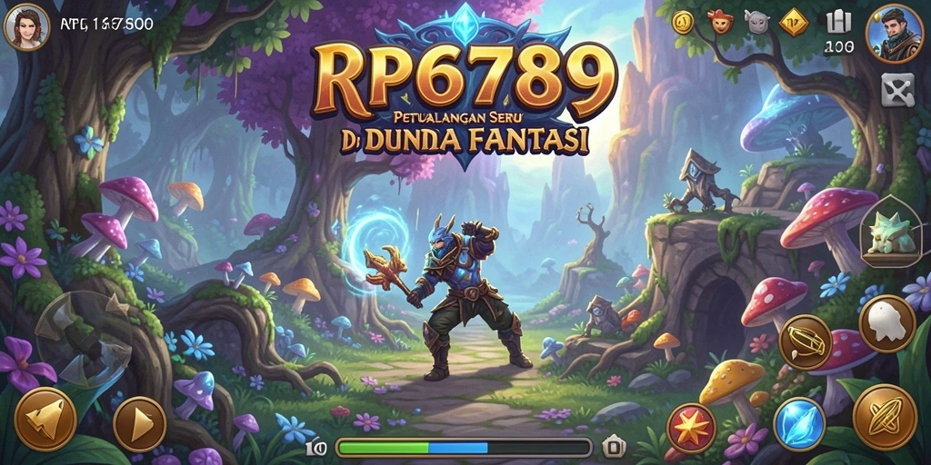 Screenshot gameplay RP6789 menampilkan karakter yang bertarung di dunia fantasi.