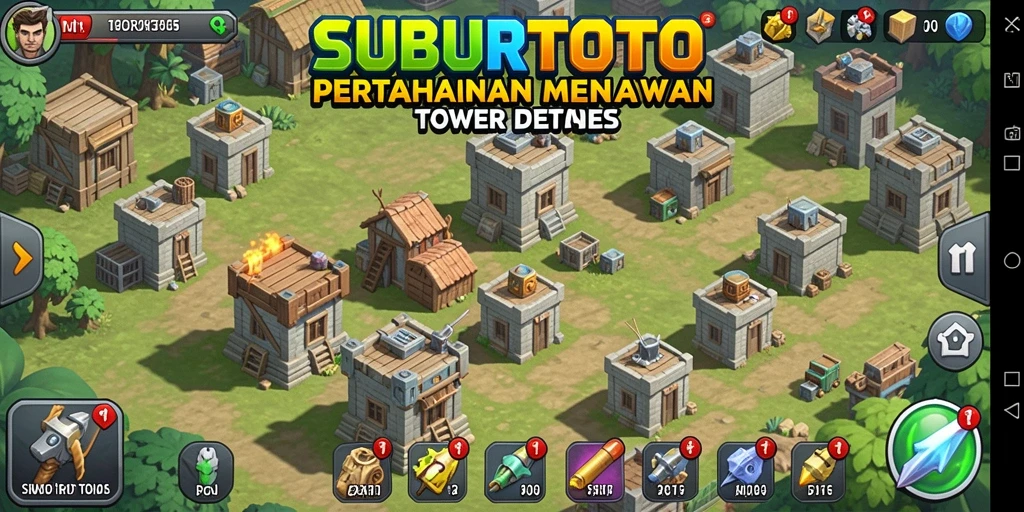 Tampilan gameplay SUBURTOTO yang mendebarkan dalam Tower Defense.
